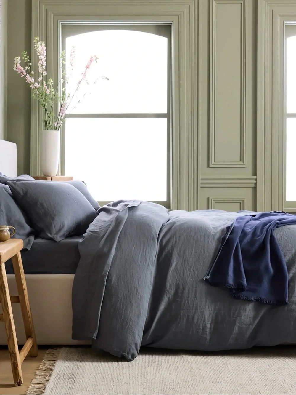 NWOT European Linen Duvet in Nightfall King/CalKing - Retail $174